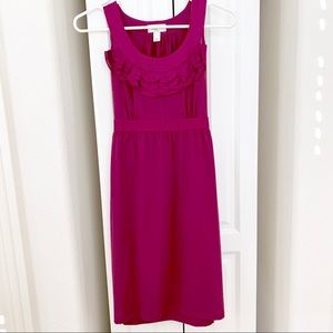 Ann Taylor Wine ruffle sleeveless dress with back tie size 2P